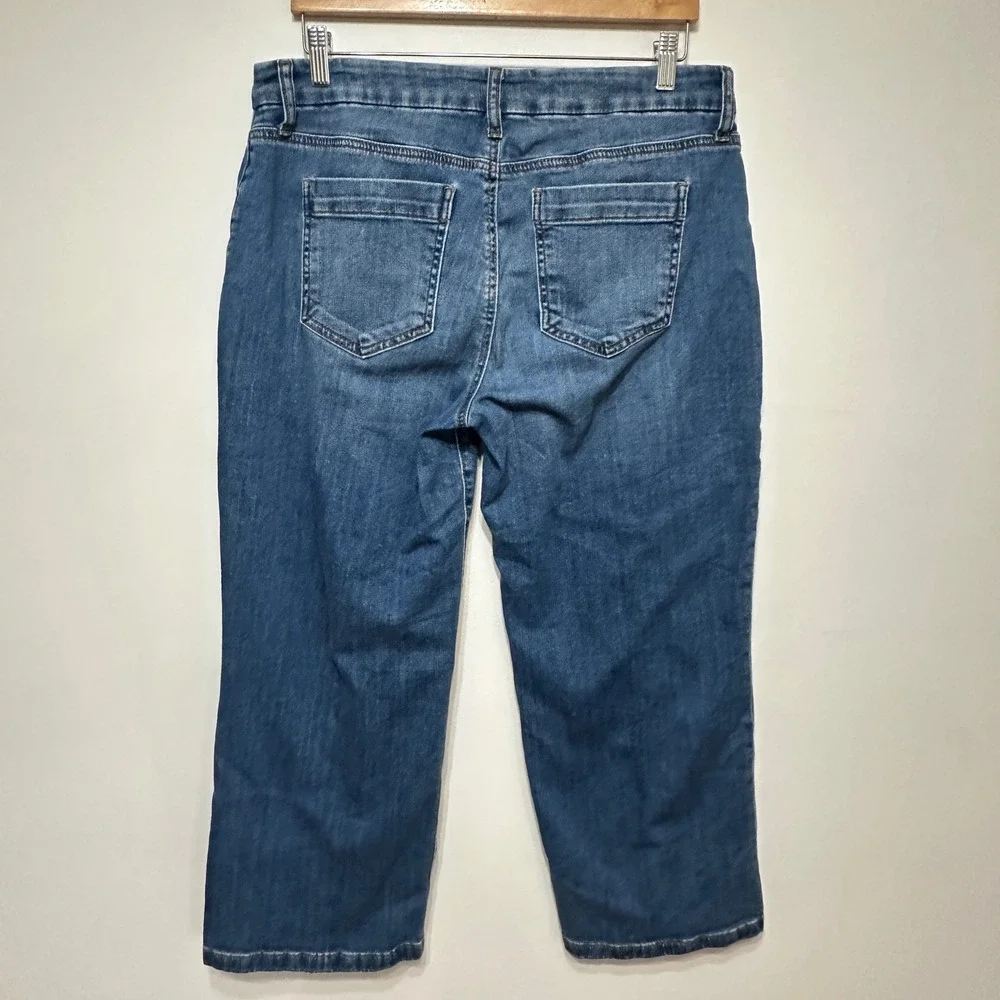Kut from the Kloth Charlotte High Rise Wide Leg Crop Jeans 12P Blue Denim Casual